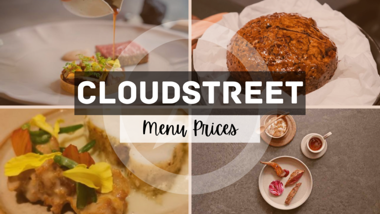Cloudstreet Menu Singapore Updated Prices
