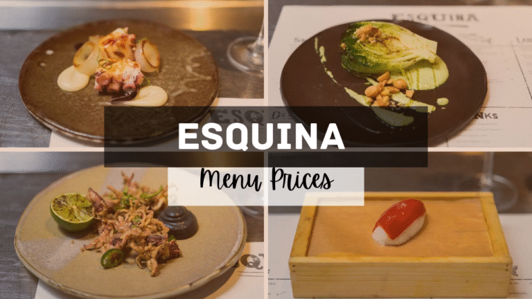 Esquina Singapore Menu Prices