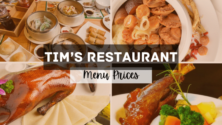 _Tim’s Restaurant Singapore Menu Prices